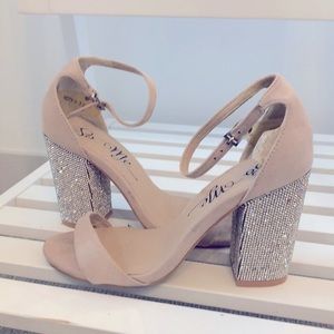 High thick heel straps sandal shoes